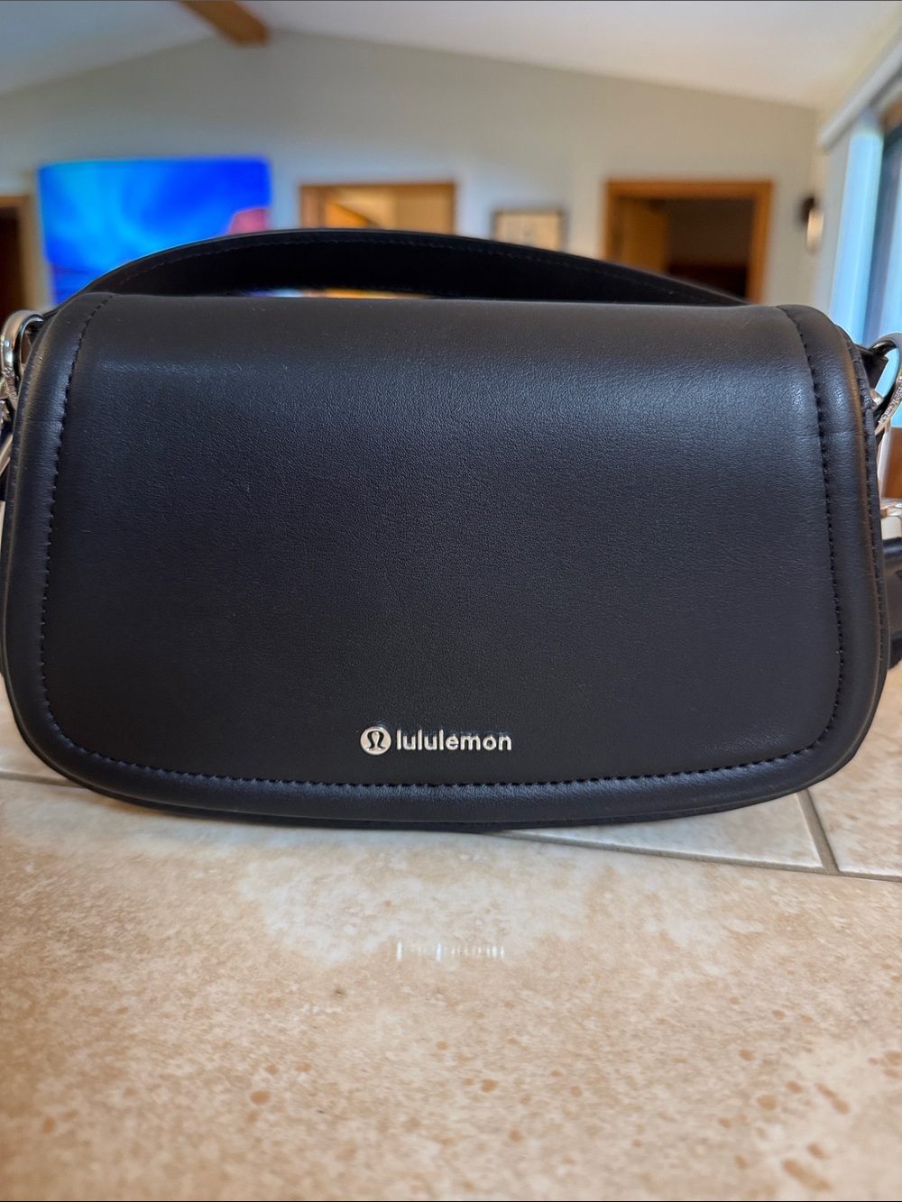 lululemon athletica Black womens leather alternative Crossbody
